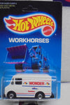 1988 HOT WHEELS Workhorses Wonder Bread Truck w/Blackwalls Unpunched Card