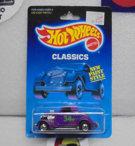 1988 HOT WHEELS Classics Purple 3-Window '4 Ford w/Blackwalls