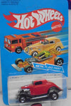 1982 HOT WHEELS Red 3 Window '34 Ford w/Blackwalls Unpunched Card