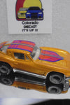 LOOSE 1980's HOT WHEELS Gold '63 Split Window Corvette w/Grey Hub Real Riders