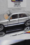 LOOSE 1980's HOT WHEELS Silvre Mercedes 380 SEL w/Grey Hub Real Riders