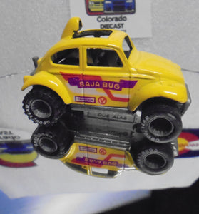 LOOSE 1980's HOT WHEELS Yellow VW Baja Bug w/Grey Hub Real Riders