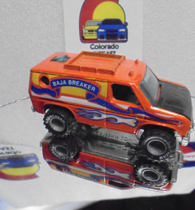 LOOSE 1980's HOT WHEELS Orange Baja Breaker Van w/Grey Hub Real Riders