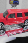 LOOSE HOT WHEELS Red Team Baurtwell Chevy Suburban w/Real Riders