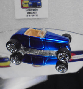 LOOSE HOT WHEELS Blue Chrome '33 Ford w/Real Riders