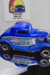 LOOSE HOT WHEELS Blue Cal Custom 3-Window '34 Ford w/Real Riders