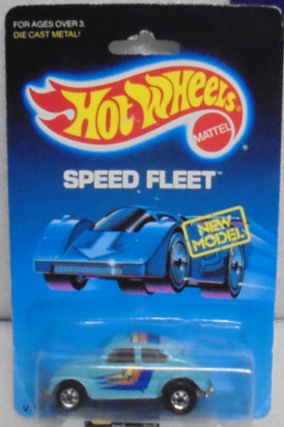 1988 HOT WHEELS SPEED FLEET TEAL VOLKSWAGEN BUG BLUE STRIPE