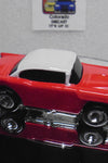 LOOSE HOT WHEELS RED/ WHITE '55 CHEVY BEL AIR  W/GOOD YEAR REAL RIDERS