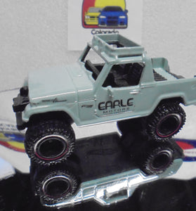 LOOSE HOT WHEELS PALE GREEN '67 JEEPSTER COMMANDO w/REAL RIDERS