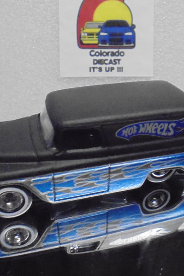 LOOSE HOT WHEELS MATTE BALC/BLUE '55 CHEVY PANEL TRUCK w/REAL RIDERS