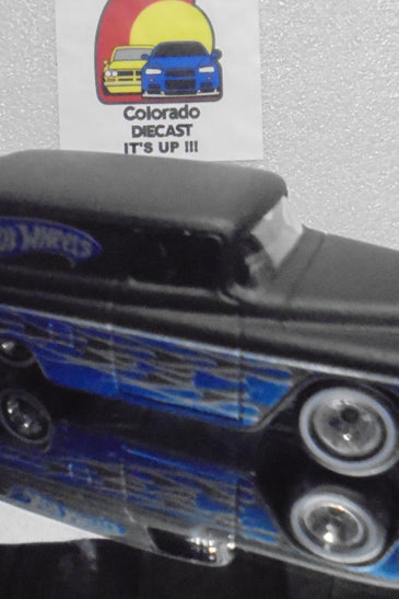 LOOSE HOT WHEELS MATTE BALC/BLUE '55 CHEVY PANEL TRUCK w/REAL RIDERS