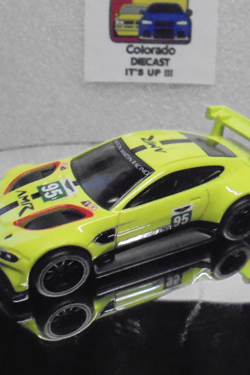 LOOSE HOT WHEELS LIME ASTON MARTIN VANTAGE GTE w/Real Riders