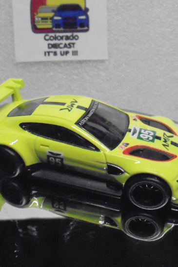 LOOSE HOT WHEELS LIME ASTON MARTIN VANTAGE GTE w/Real Riders