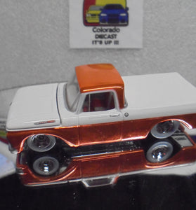LOOSE HOT WHEELS RLC ORANGE/WHITE 1962 FORD F100 w/Real Riders