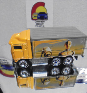 LOOSE HOT WHEELS STAR WARS YELLOW HIWAY HAULER w/RR'S