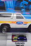 1987 HOT WHEELS WHITE BRONCO 4X4 INTERNATIONAL CARD