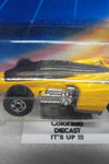 1987 HOT WHEELS YELLOW SHADOW JET UNPUNCHED INTERNATIONAL CARD