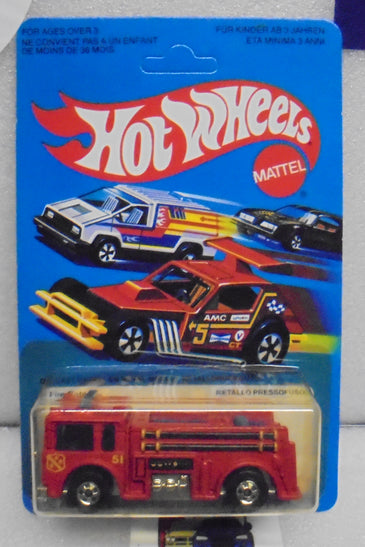 1981 HOT WHEELS RED FIRE EATER FIRE ENGINE UNPUNCHED CARD