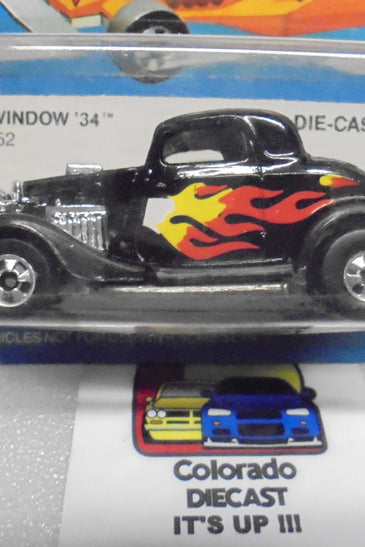 1982 HOT WHEELS BLACK w/FLAMES 3-WINDOW '34