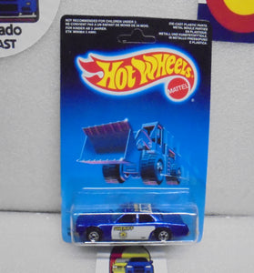 1987 HOT WHEELS BLUE SHERIFF PATROL UNPUNCHED INTERNATIONAL CARD