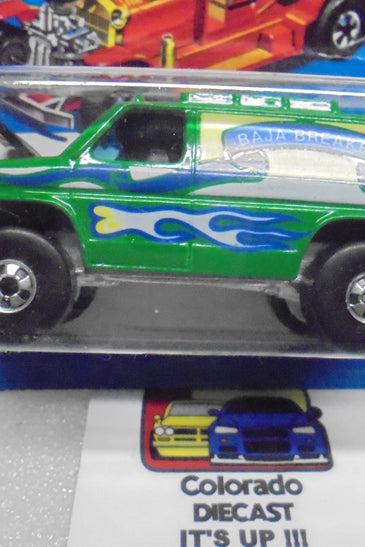 1981 HOT WHEELS GREEN BAJA BREAKER VAN ON UNPUNCHED INTERNATIONAL CARD