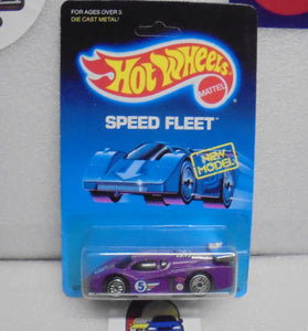1988 HOT WHEELS SPEED FLEET TEAL PURPLE GT RACER UNPUNCHED CARD