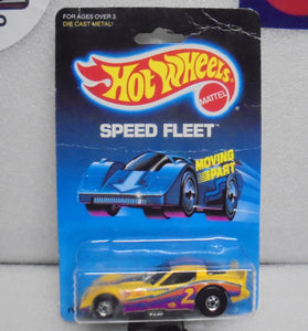 1988 HOT WHEELS SPEED FLEET YELLOW FIREBIRD FUNNY CAR PURPLE TAMPO'S