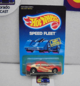 1988 HOT WHEELS SPEED FLEET RED MOTORCRAFT THUNDERBIRD STOCKER UNPUNCHED CARD