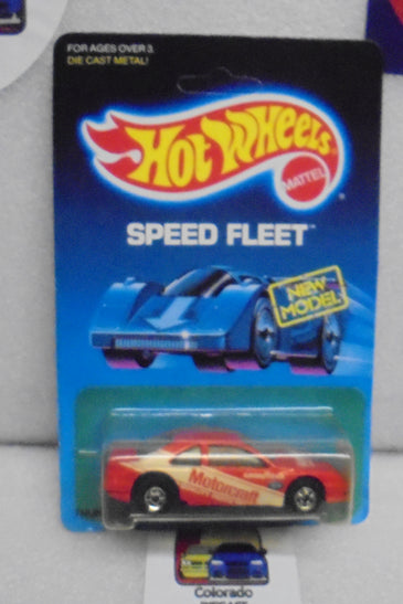 1988 HOT WHEELS SPEED FLEET RED MOTORCRAFT THUNDERBIRD STOCKER UNPUNCHED CARD