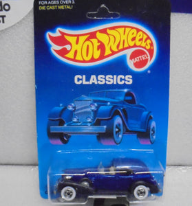 1988 HOT WHEELS CLASSICS BLUE CLASSIC CADDY LEFT FACING UNPUNCHED CARD