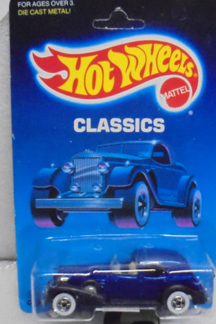 1988 HOT WHEELS CLASSICS BLUE CLASSIC CADDY LEFT FACING UNPUNCHED CARD