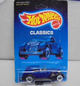 1988 HOT WHEELS CLASSICS BLUE CLASSIC CADDY RIGHT FACING UNPUNCHED CARD