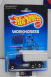 1988 HOT WHEELS WORKHORSES BLUE/WHITE PETERBILT DUMP TRUCK