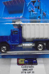 1988 HOT WHEELS WORKHORSES BLUE/WHITE PETERBILT DUMP TRUCK