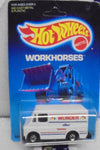 1988 HOT WHEELS WORKHORSES WHITE WONDER BREAD DELIVERY TRUCK UNPUNCHED CARD