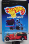 1986 HOT WHEELS WORKHORSES RED OLD NUMBER 5 UNPUNCHED CARD