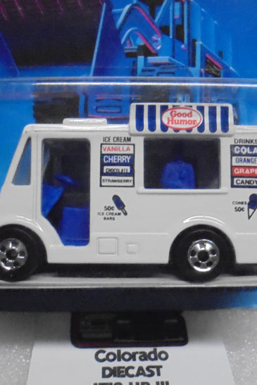 1988 HOT WHEELS WORKHORSES WHITE GOOD HUMOR TRUCK BLUE TAMPO'S UNPUNCHED CARD