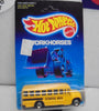 1988 HOT WHEELS WORKHORSES YELLOW SCHOOL BUS UNPUNCHED CARD