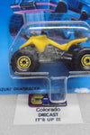 1988 HOT WHEELS TRAILBUSTERS YELLOW SUZUKI QUADRACER