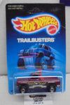 1988 HOT WHEELS TRAILBUSTERS PLUM BYWAYMAN TRUCK LEFT FACING UNPUNCHED CARD