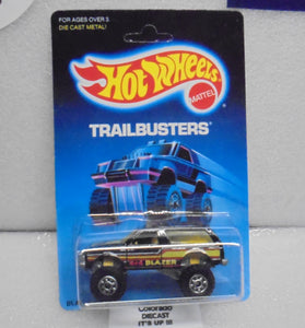 1988 HOT WHEELS TRAILBUSTERS BLACK BLAZER 4X4 UNPUNCHED CARD