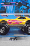 1986 HOT WHEELS TRAILBUSTERS YELLOW MONSTER VETTE w/CT WHEELS UNPUNCHED CARD