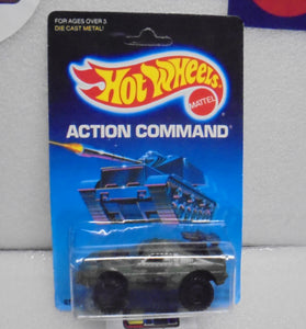 1986 HOT WHEELS ACTION COMMAND GREEN CAMO STING ROD UNPUNCHED CARD