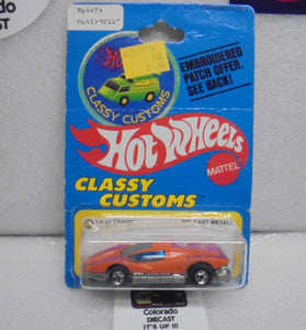 1977 HOT WHEELS CLASSY CUSTOMS ORANGE LARGE CHARGE PATCH CARD