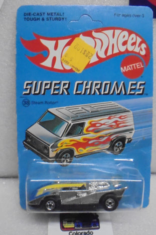 1975 HOT WHEELS SUPER CHROMES STEAM ROLLER UNPUNCHED CARD