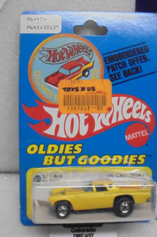 1977 HOT WHEELS OLDIES BUT GOODIES YELLOW '57 T-BIRD PATCH CARD