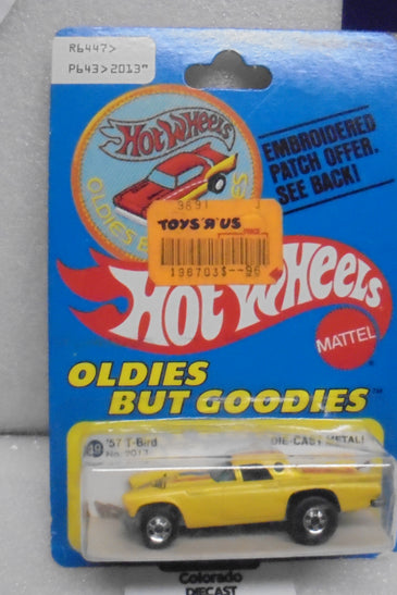 1977 HOT WHEELS OLDIES BUT GOODIES YELLOW '57 T-BIRD PATCH CARD