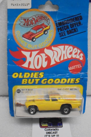 1977 HOT WHEELS OLDIES BUT GOODIES YELLOW '57 T-BIRD PATCH CARD