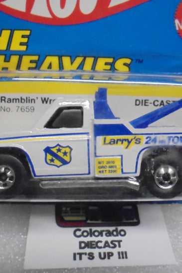 1977 HOT WHEELS RESCUE TEAM WHITE RAMBLIN' WRECKER UNPUNCHED PATCH CARD