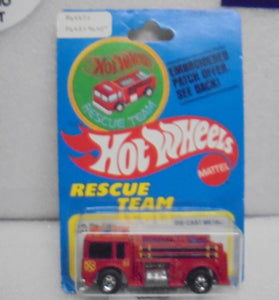 1977 HOT WHEELS RESCUE TEAM RED FIRE EATER PATCH CARD